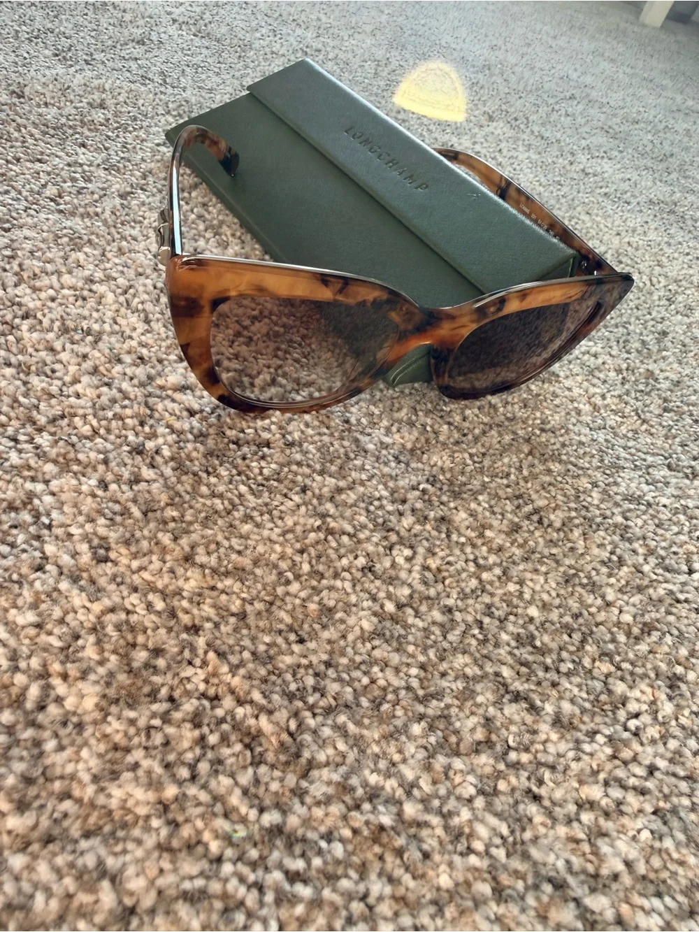 Longchamp Tortoiseshell Cat-Eye Sunglasses - Brown/Amber
